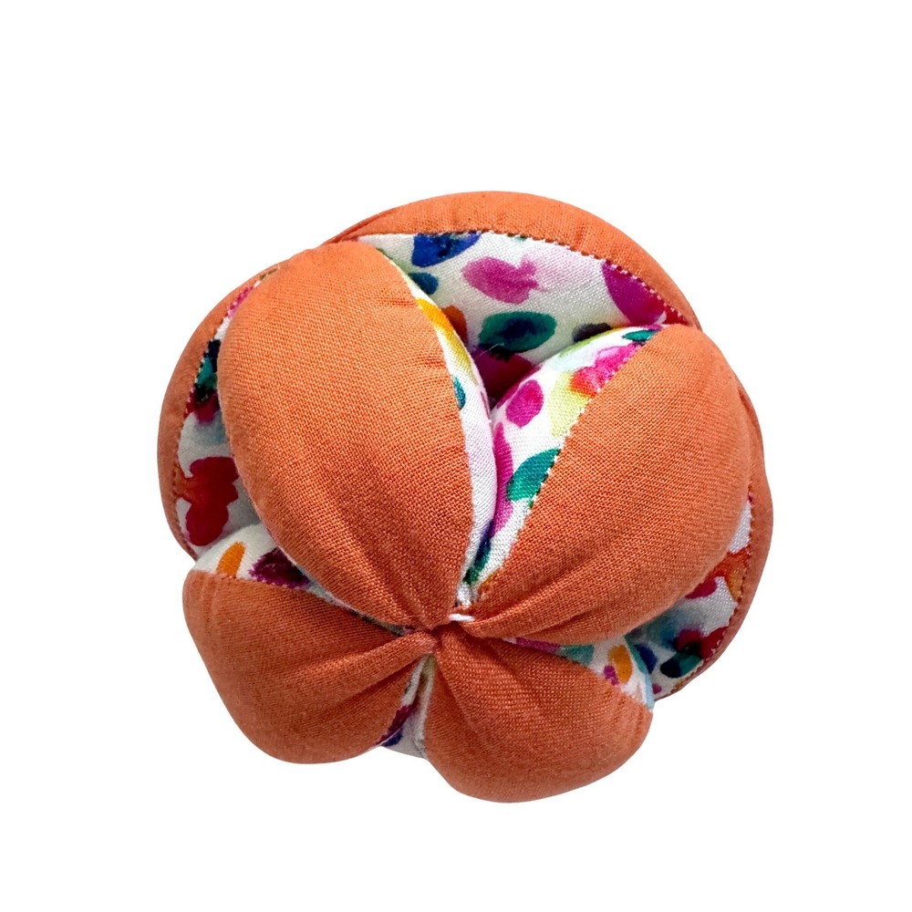 Lovevery Soft Stuffed Montessori Grasping Baby Ball Orange Plush Sensory Toy